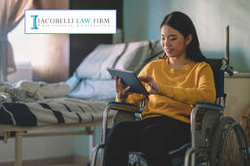 girl in wheelchair in hospital room